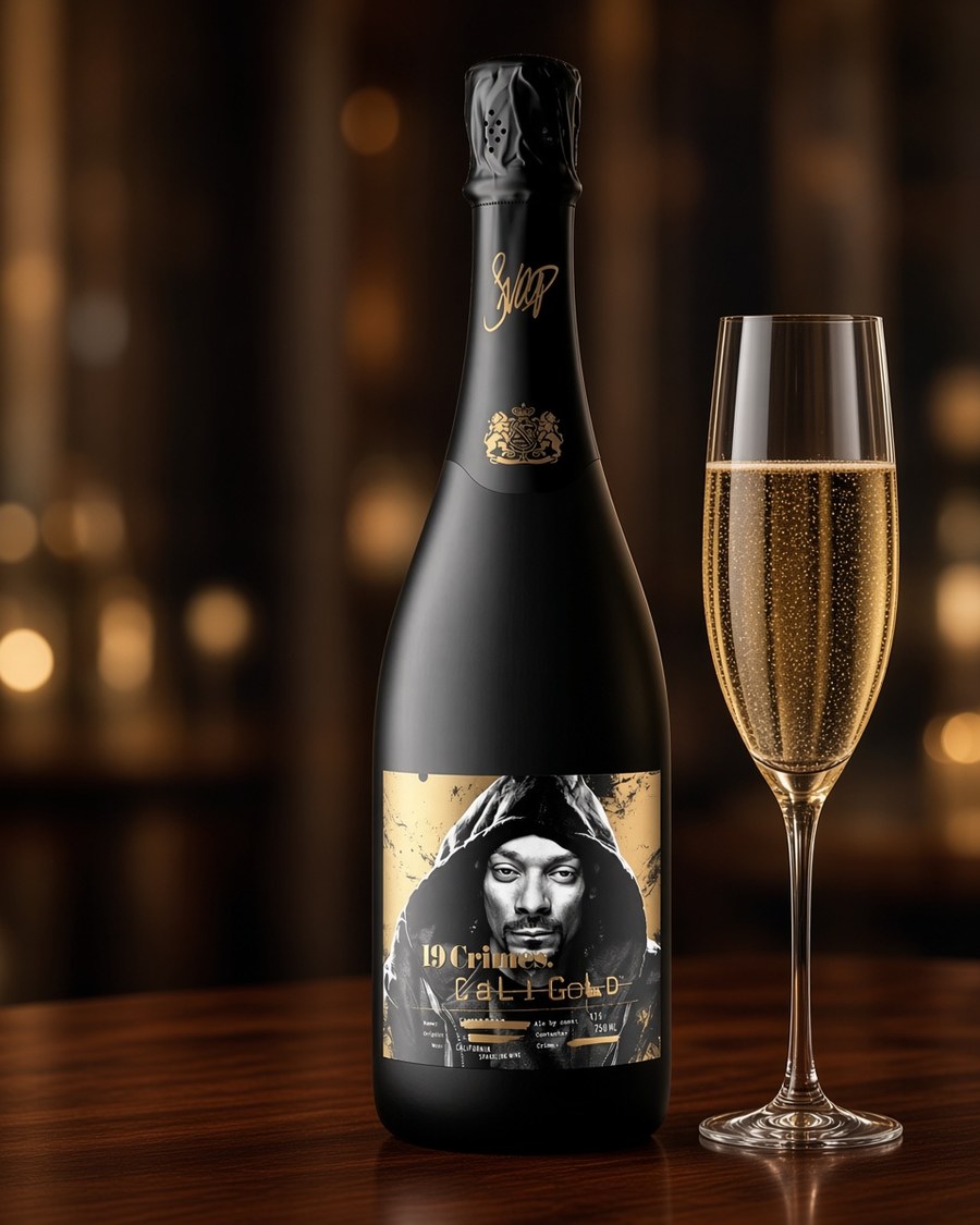 19 Crimes Cali Gold sparkling wine bottle